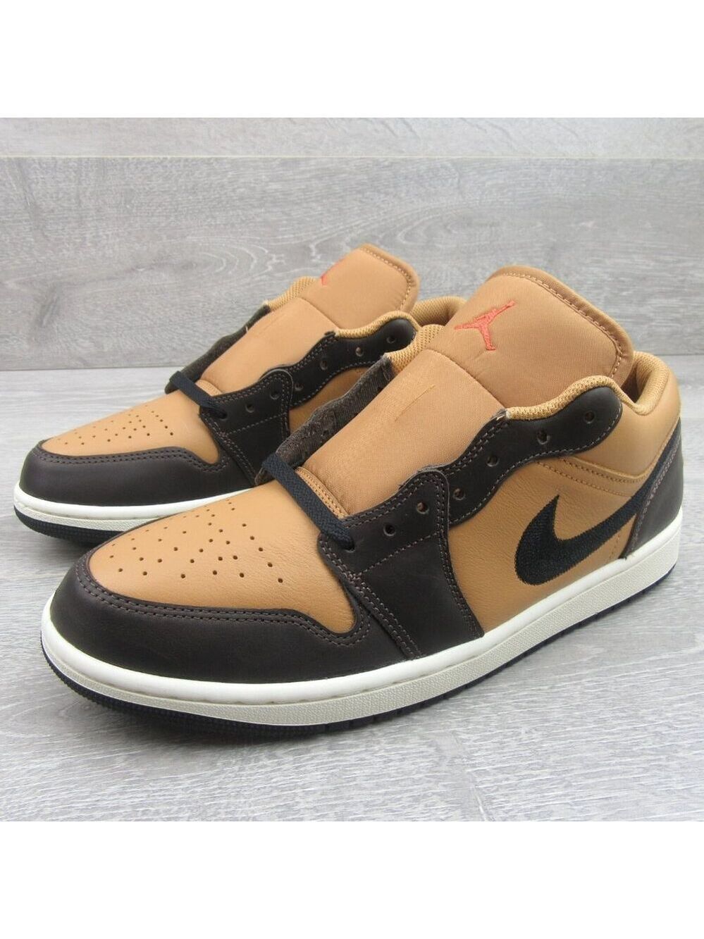 Air Jordan 1 Low SE Sneakers Mens Size 10.5 Flax Baroque Brown NEW - Picture 4 of 14